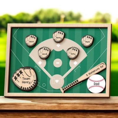 Personalized 3D Wooden Baseball Sign Father's Day Gift for Dad