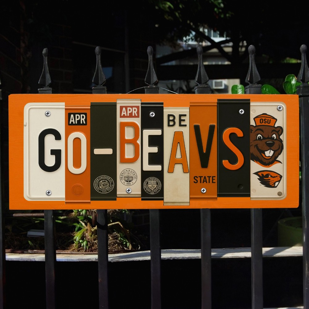 Oregon State Beavers License Plate Sign College Football Decor Gift for Him
