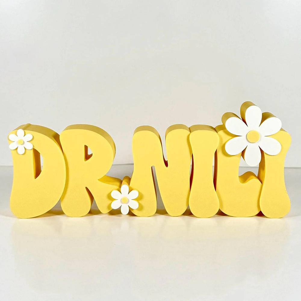 Personalized 3D Teacher Name Sign Printed Desk Plate Office Decor Gift for Teachers