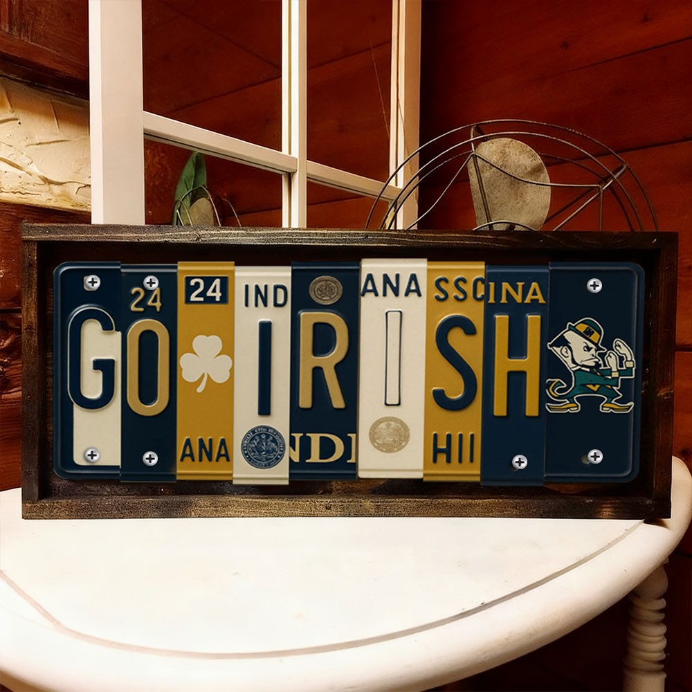 Notre Dame Fighting Irish License Plate Sign College Football Decor Gift for Him