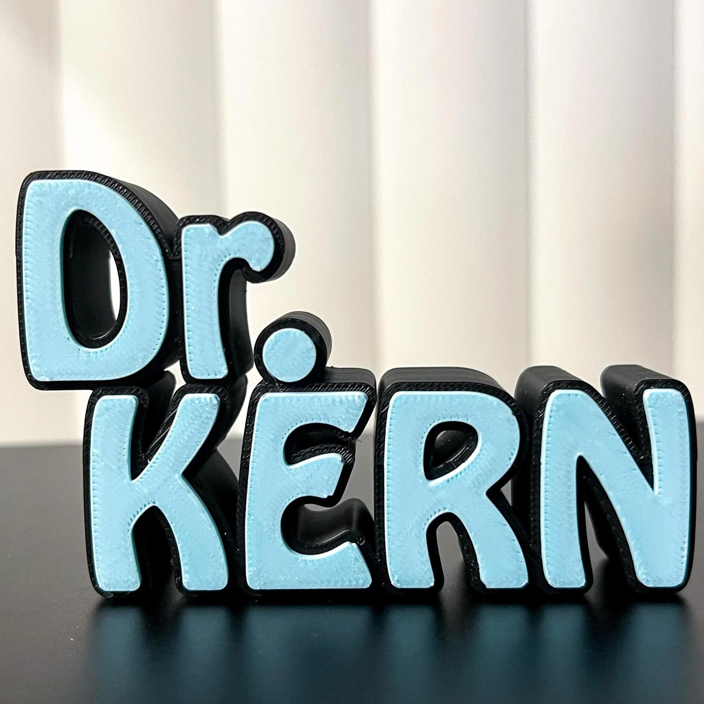 Personalized 3D Teacher Name Sign Printed Desk Plate Office Decor Gift for Teachers