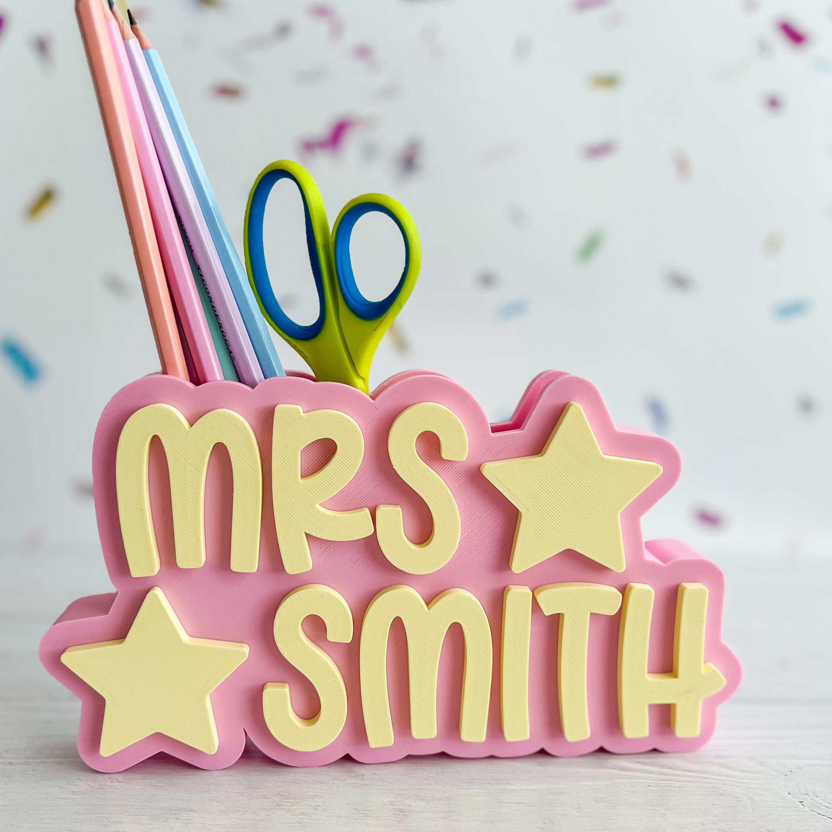 Personalized 3D Teacher Name Sign Printed Desk Plate Office Decor Gift for Teachers