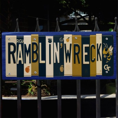 Georgia Tech Yellow Jackets License Plate Sign College Football Decor Gift for Him