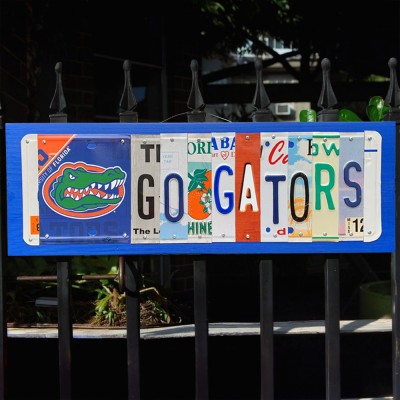 Florida Gators License Plate Sign Football Fan Gift Man Cave Bar Decor