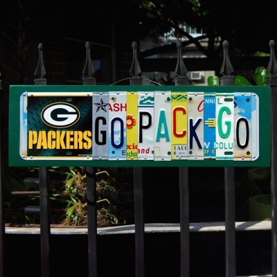 Green Bay Packers License Plate Sign Football Fan Gift Man Cave Bar Decor