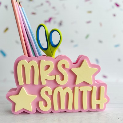 Personalized 3D Teacher Name Sign Printed Desk Plate Office Decor Gift for Teachers